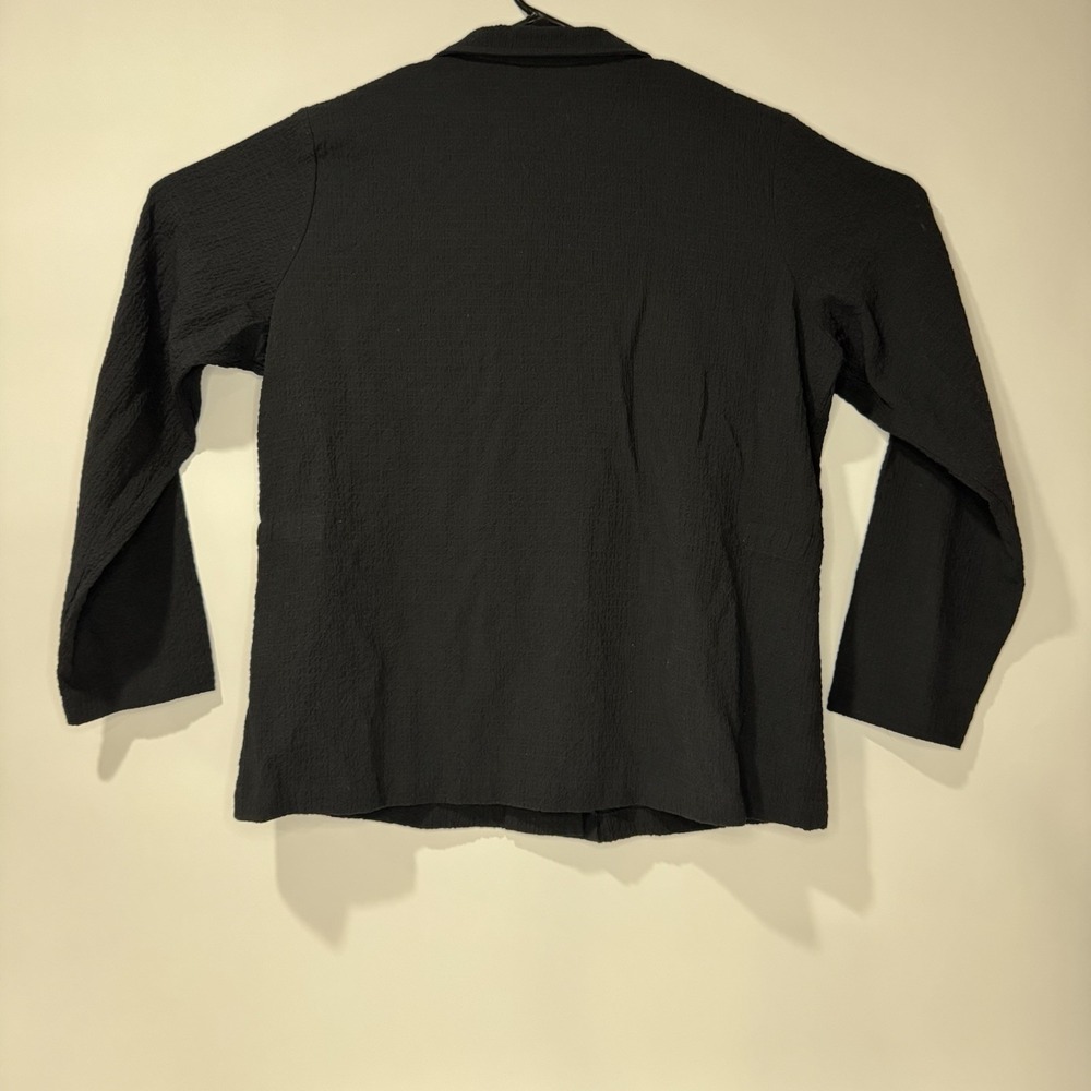 Orvis Women's Black Textured Safari/utility Jacket. Lightweight Size L Crinkle - Picture 2 of 9